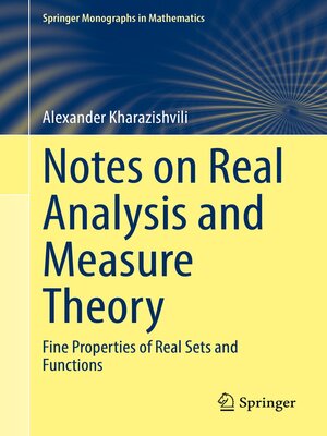cover image of Notes on Real Analysis and Measure Theory